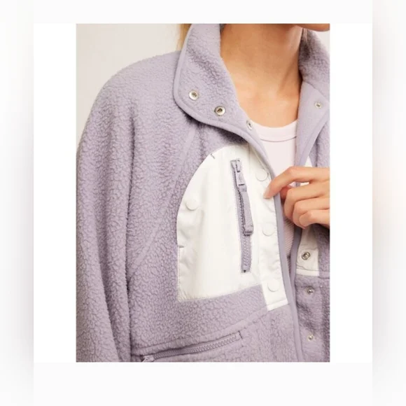 Free People Lavender Sherpa Jacket - Picture 3 of 4